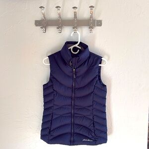 Eddie Bauer Vest‎ Women's XS Blue EB650 Full Zip Down Fill Puffer Vest Nylon